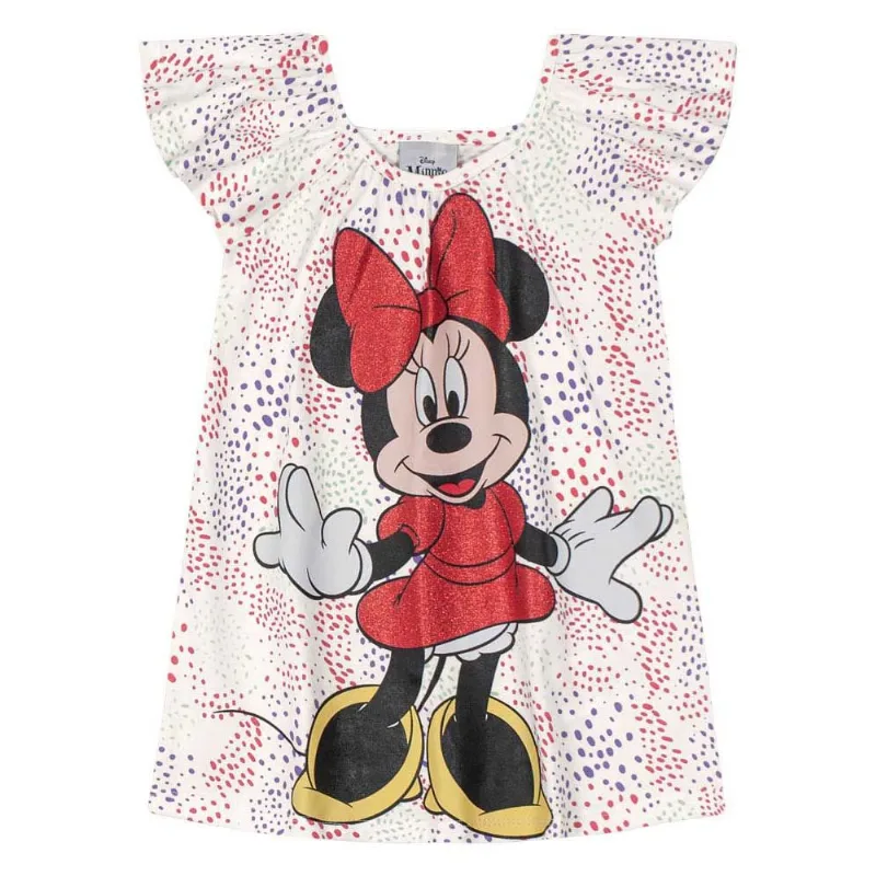 Vestido infantil menina Minnie Mouse Brandili Natural 2