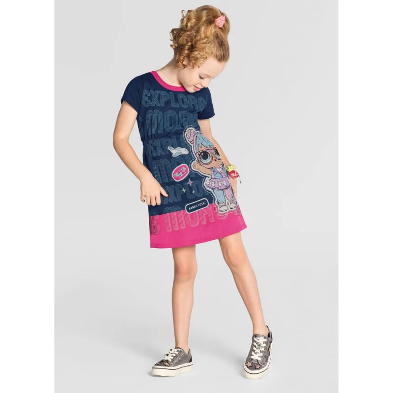 Vestido infantil menina da LOL Brandili Azul 10