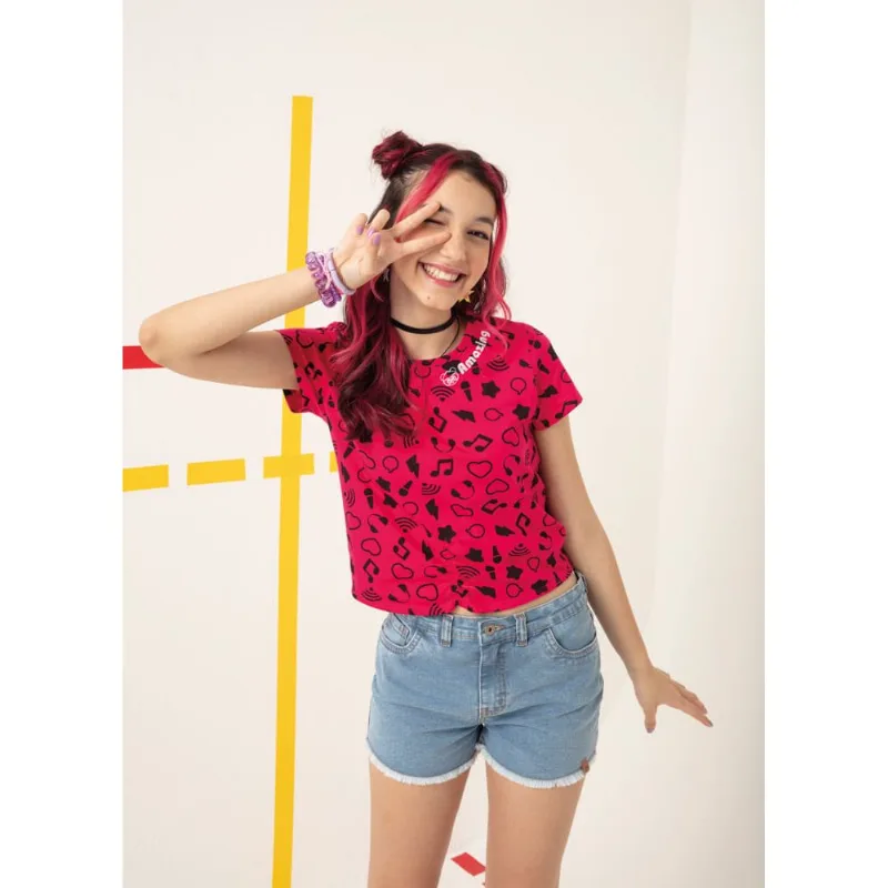 Blusa infantil menina da Luluca Brandili Rosa 12