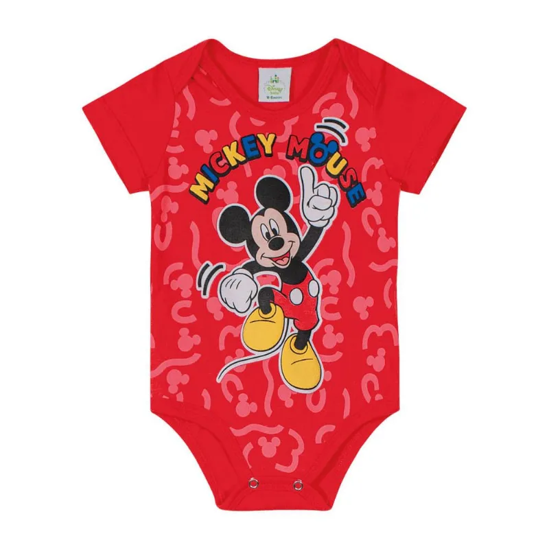 Body bebê menino Mickey Mouse Brandili Baby Vermelho M