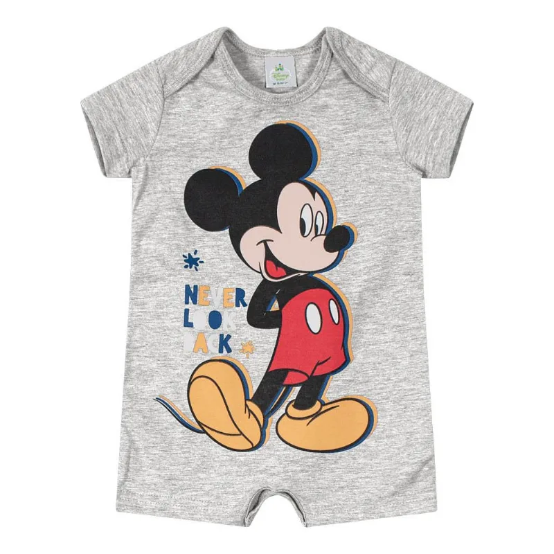 Macaquinho bebê menino Mickey Mouse Brandili Baby Cinza P