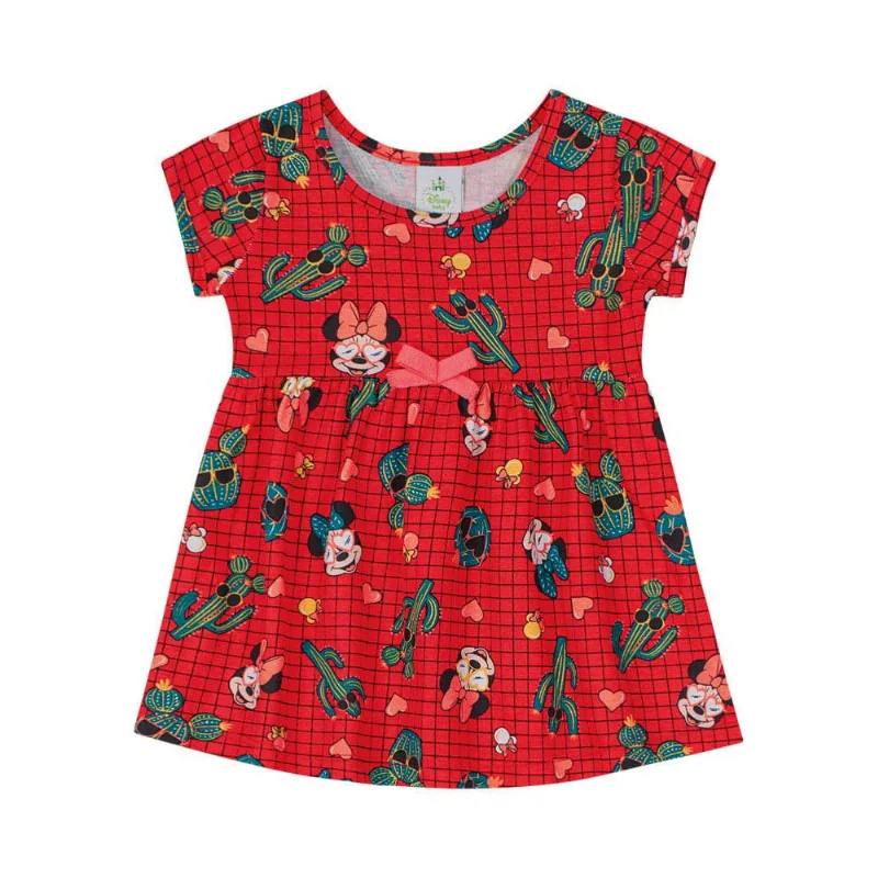 Vestido bebê menina Minnie Mouse Brandili Baby Vermelho P