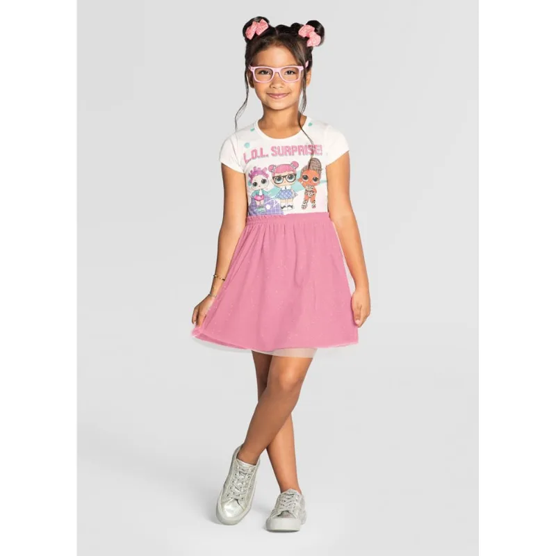 Vestido infantil menina da LOL Brandili Rosa 6