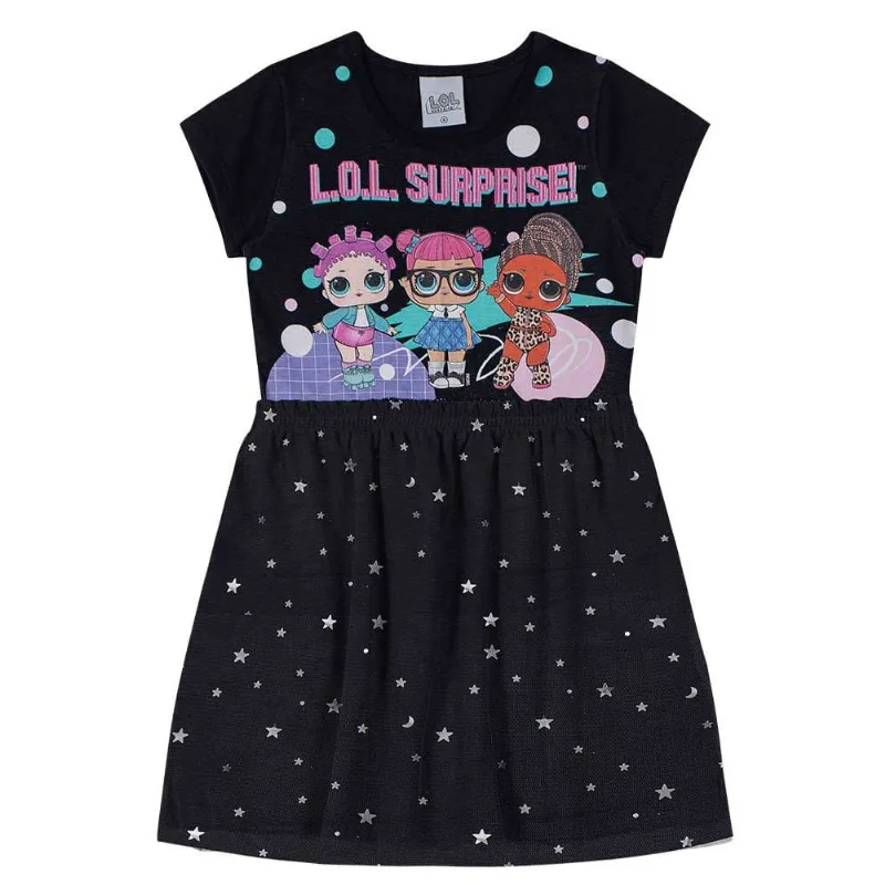 Vestido infantil menina da LOL Brandili Cinza 10