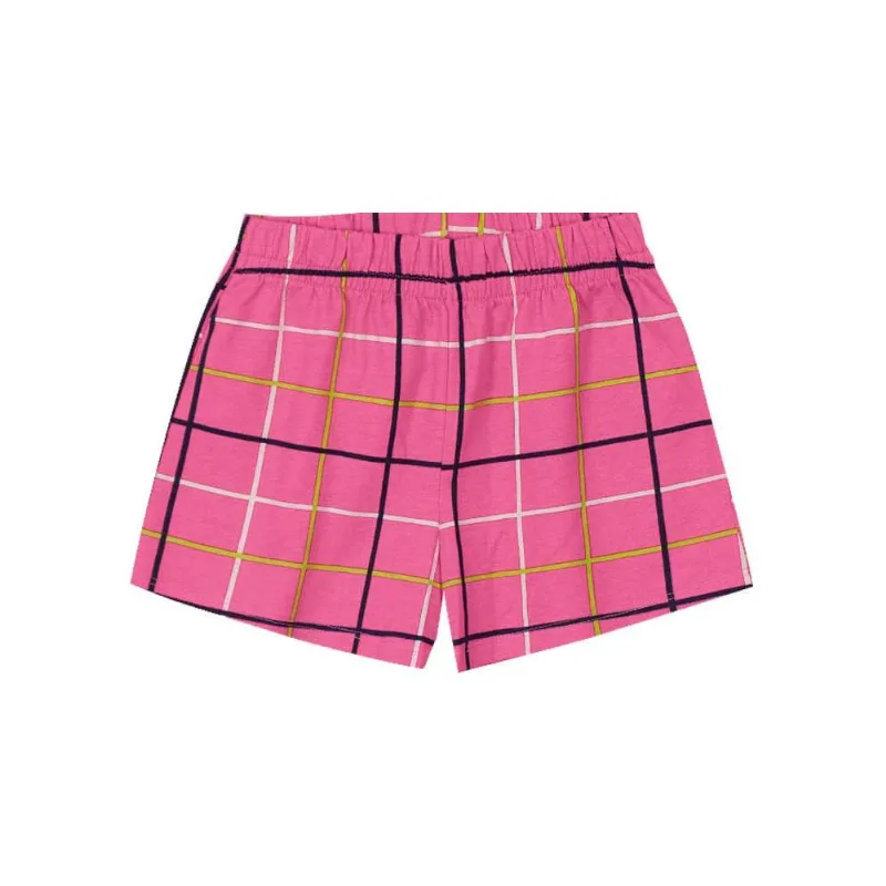 Shorts infantil menina quadriculado Brandili Rosa 14