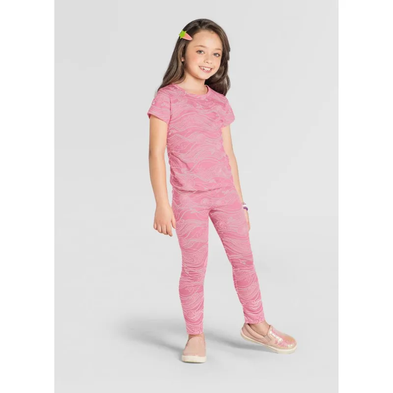 Blusa infantil menina de fundo do mar Brandili Rosa 3