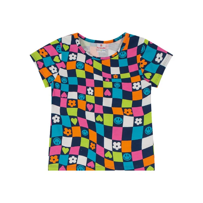 Blusa infantil menina de bolinhas Brandili Azul 16