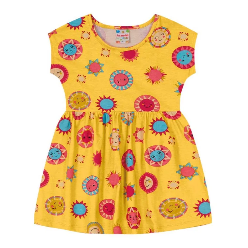 Vestido infantil menina de sol Brandili Amarelo 2