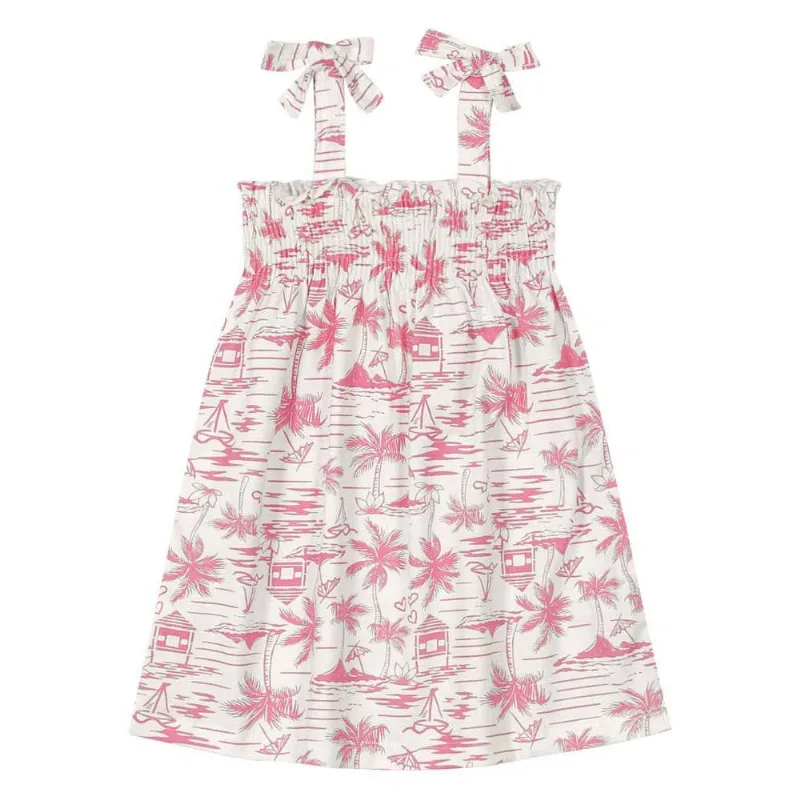 Vestido infantil menina coqueiros Brandili Natural 3