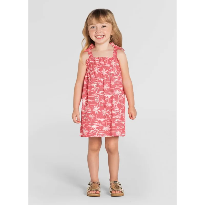 Vestido infantil menina coqueiros Brandili Rosa 3