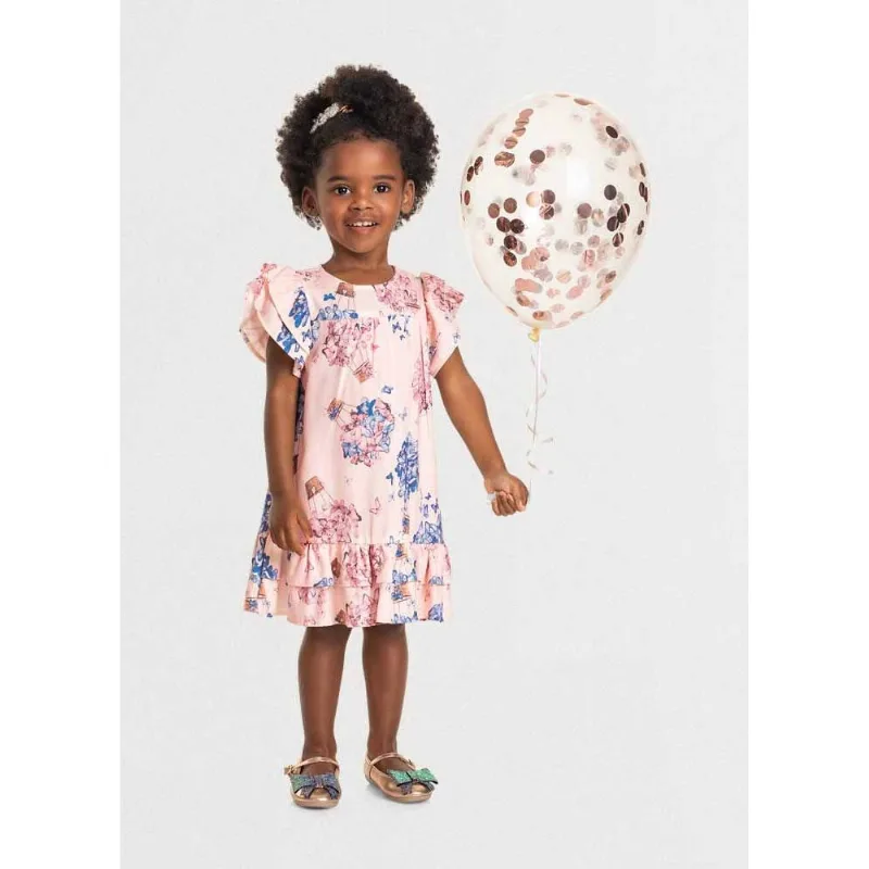 Vestido infantil menina com flores Mundi Rosa 6