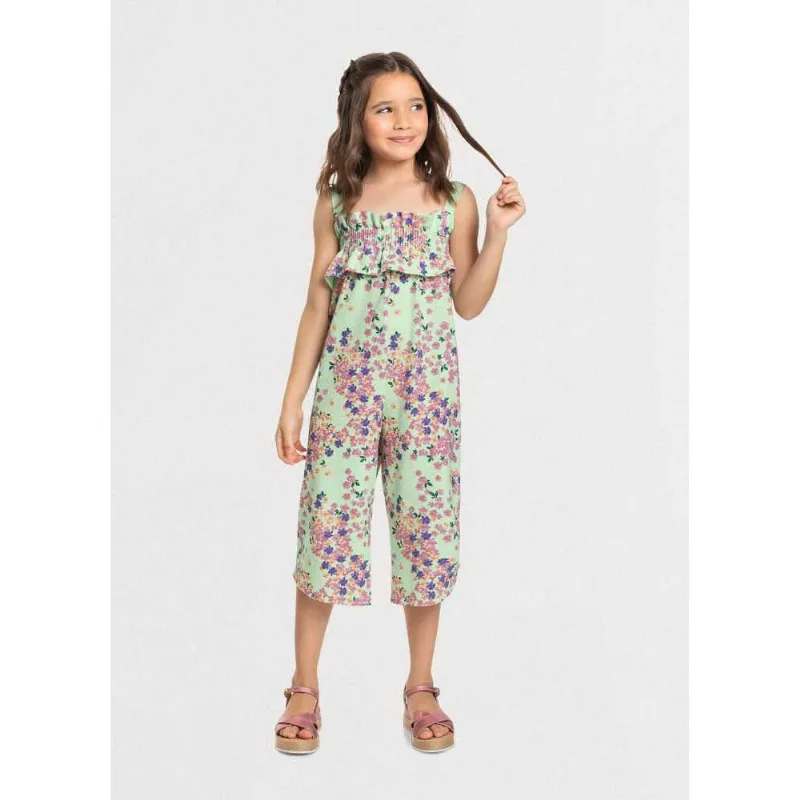 Macacão midi infantil menina flores Mundi Verde 6