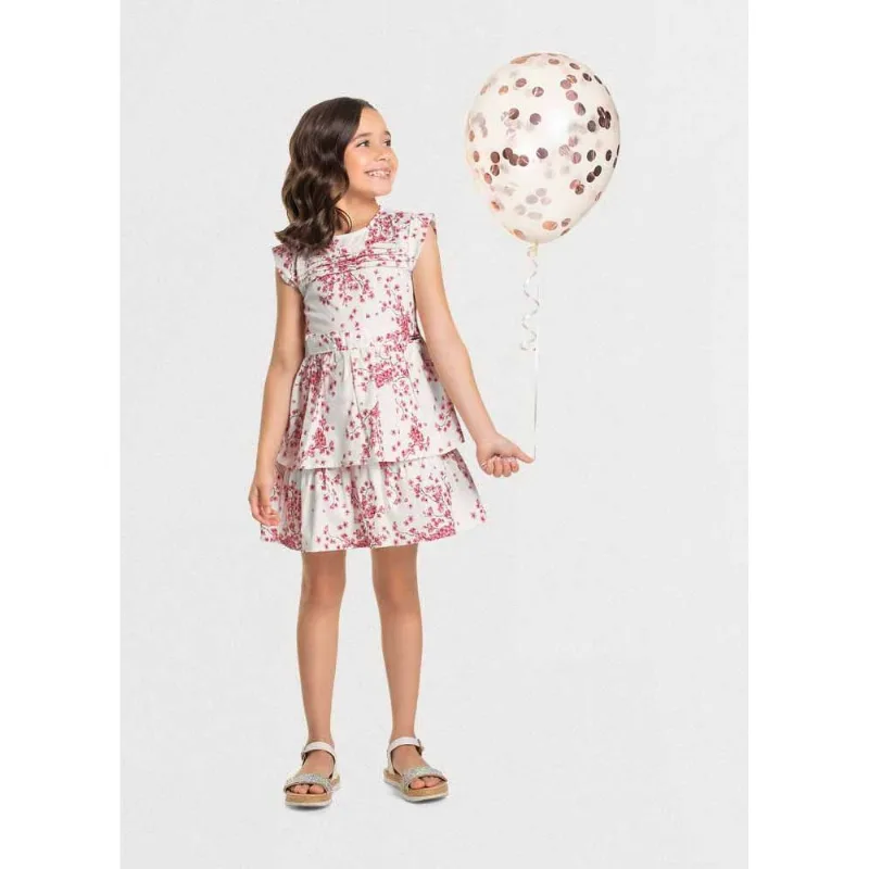 Vestido infantil menina com flores Mundi Natural 6
