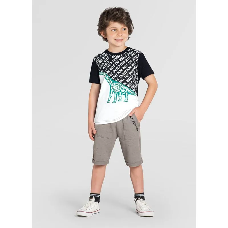 Camiseta infantil menino de dinossauro Brandili - 4