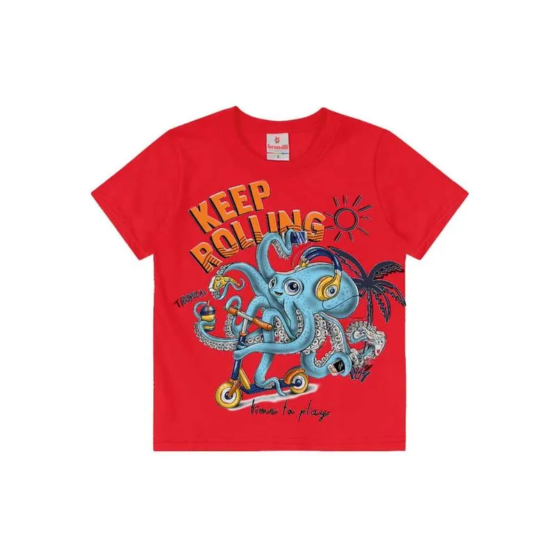 Camiseta infantil menino polvo Brandili Vermelho 3