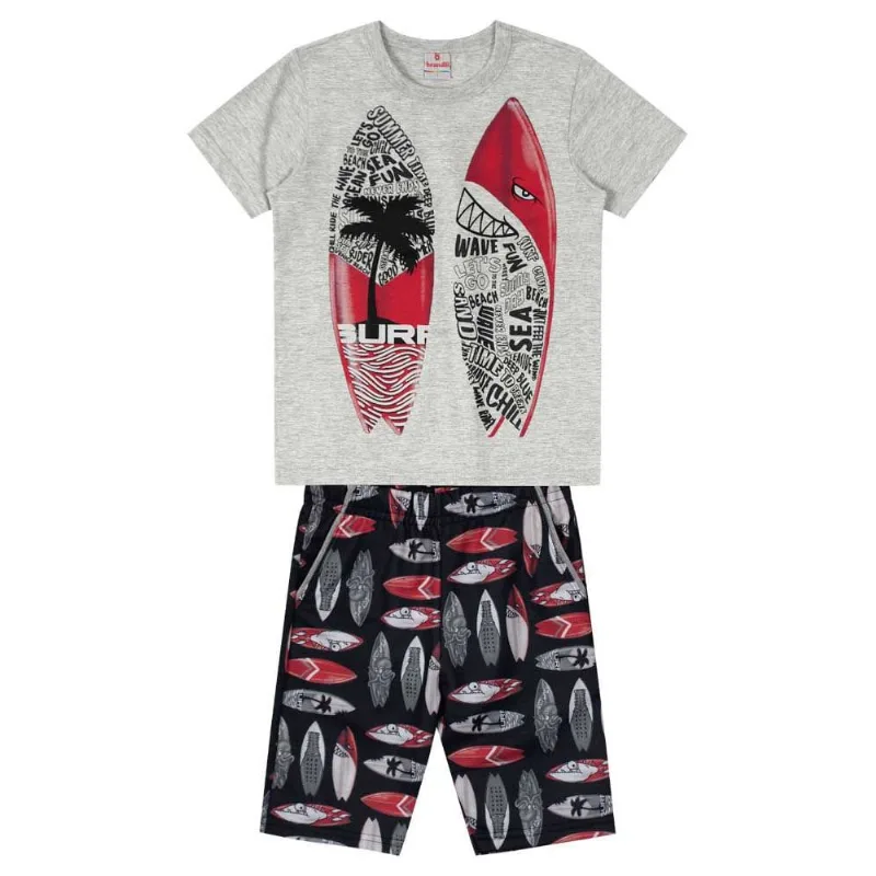 Conjunto infantil menino de surf Brandili Cinza 8