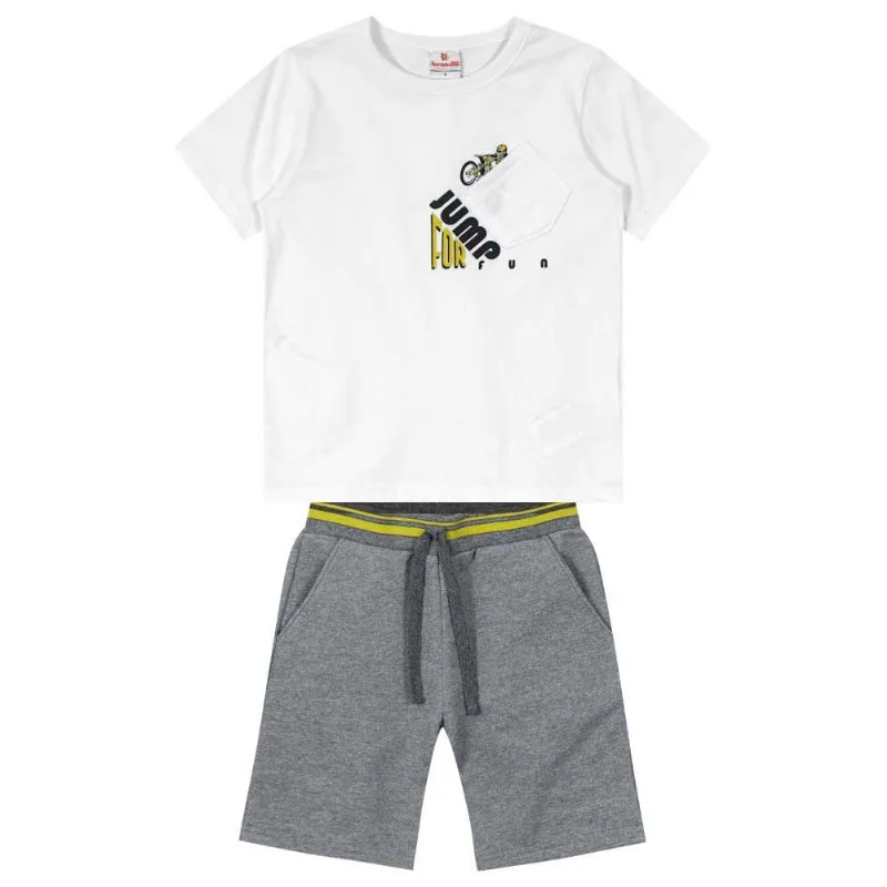Conjunto infantil menino moto Brandili Branco 4