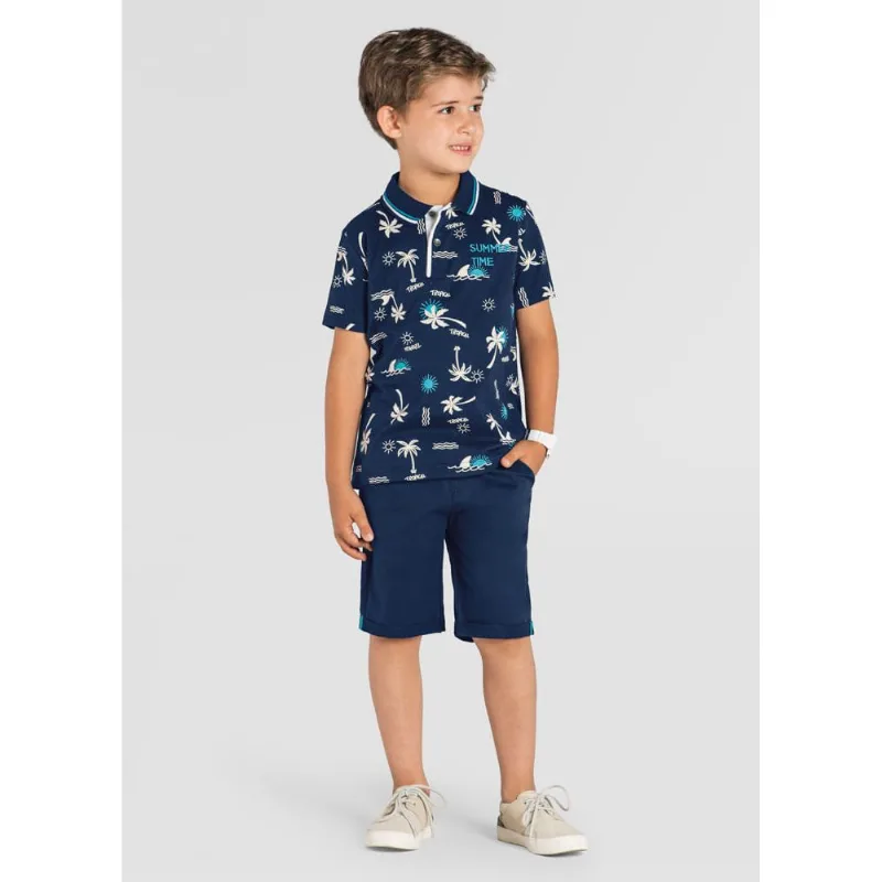 Conjunto infantil menino de coqueiros Brandili Azul 4