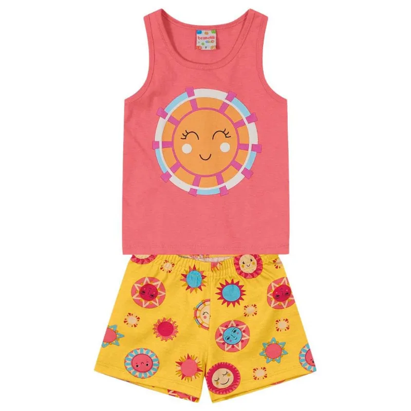 Conjunto infantil menina de sol Brandili Rosa 4
