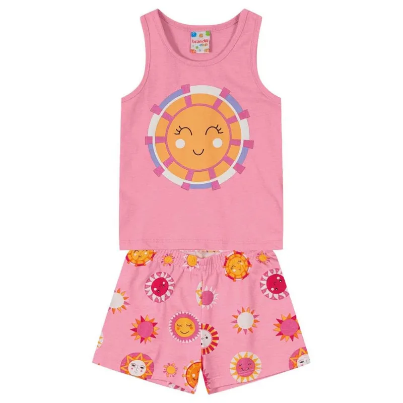 Conjunto infantil menina de sol Brandili Rosa 8