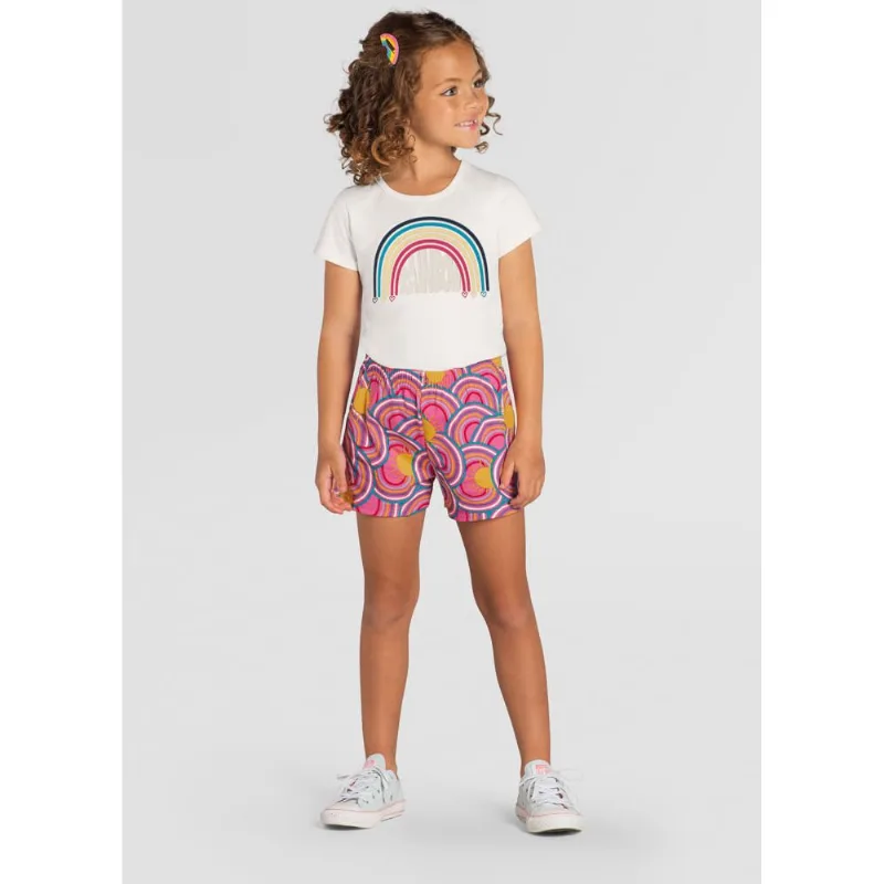 Conjunto infantil menina de arco-íris Brandili Natural 8
