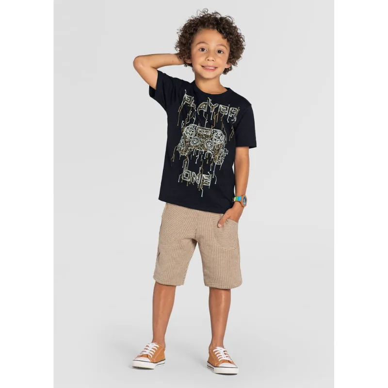 Conjunto infantil menino de vídeo game Brandili Preto 18