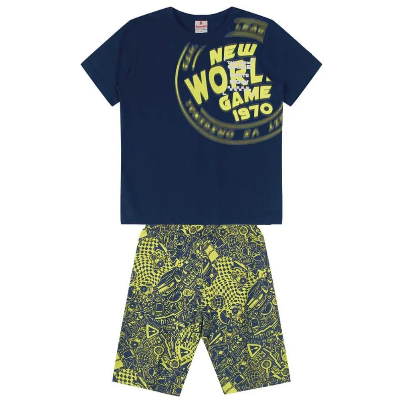 Conjunto infantil menino de corrida Brandili Azul 16