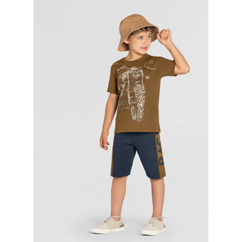Conjunto infantil menino moto Brandili Marrom 18