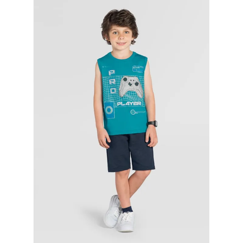 Conjunto infantil menino de vídeo game Brandili Azul 6