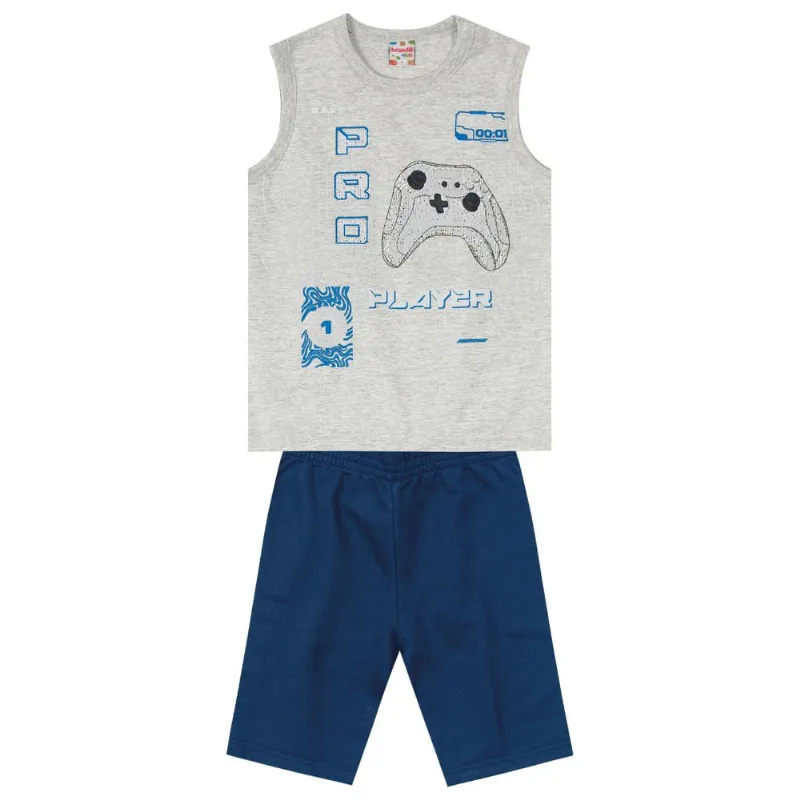 Conjunto infantil menino de vídeo game Brandili Cinza 12