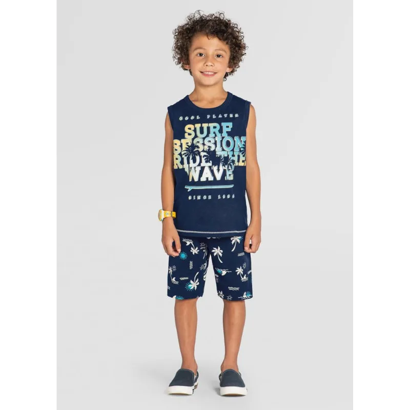 Conjunto infantil menino coqueiros Brandili Azul 8