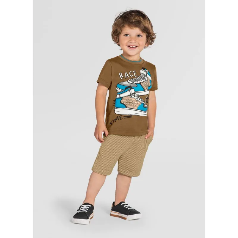 Conjunto infantil menino de tênis Brandili Marrom 3