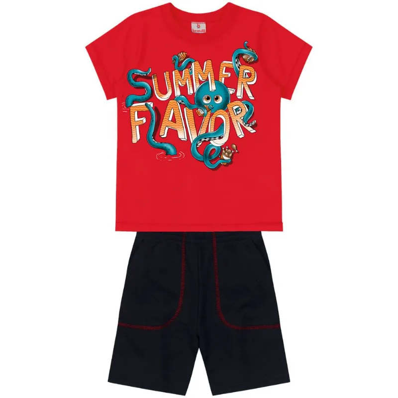 Conjunto infantil menino polvo Brandili Vermelho 1