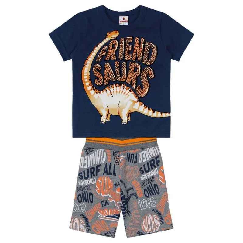 Conjunto infantil menino de dinossauro Brandili Azul 1