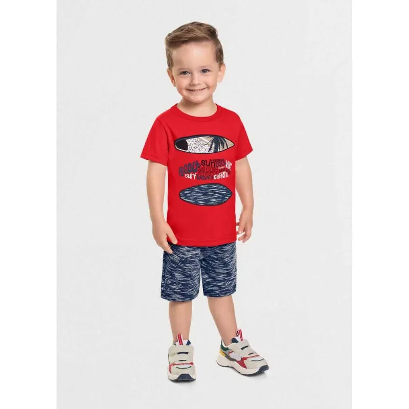 Conjunto infantil menino surf Mundi Vermelho 2