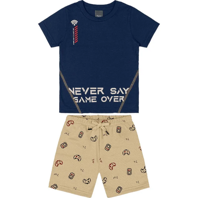 Conjunto infantil menino video game Mundi Azul 3