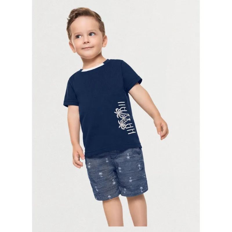 Conjunto infantil menino coqueiros Mundi Azul 1