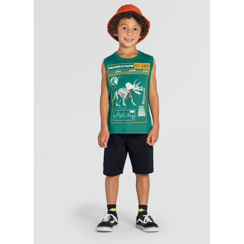 Conjunto infantil menino de dinossauro Brandili Verde 6
