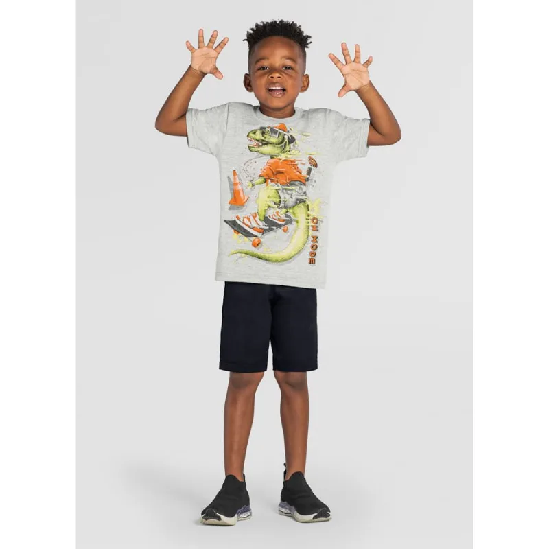 Conjunto infantil menino de dinossauro Brandili Cinza 6