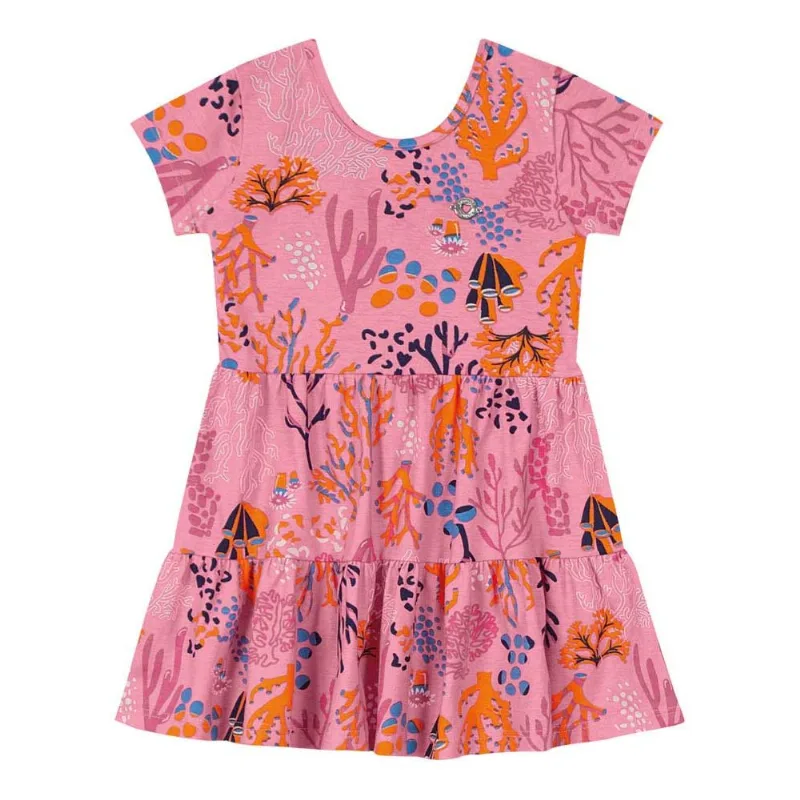 Vestido infantil menina fundo do mar Brandili Rosa 3