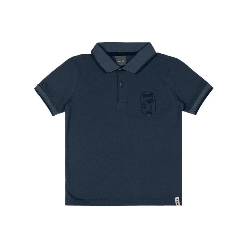 Camisa polo infantil menino coqueiros Mundi Cinza 14