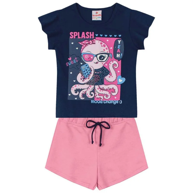 Conjunto infantil menina polvo Brandili Azul 3