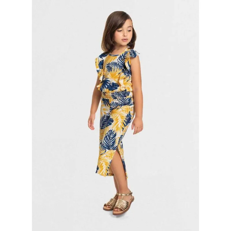 Conjunto infantil menina folhas Mundi Azul 16