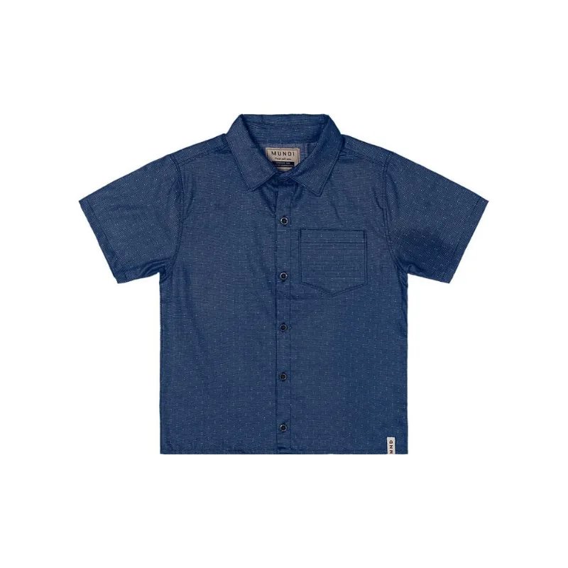 Camisa infantil menino com textura Mundi Azul 10