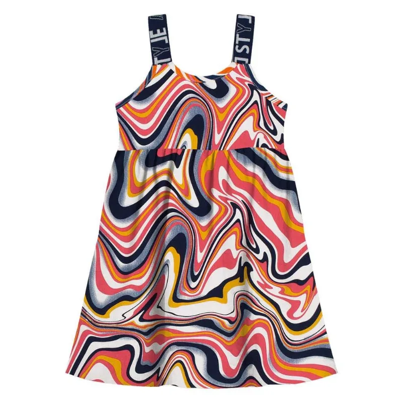 Vestido infantil menina abstrato Brandili Azul 16