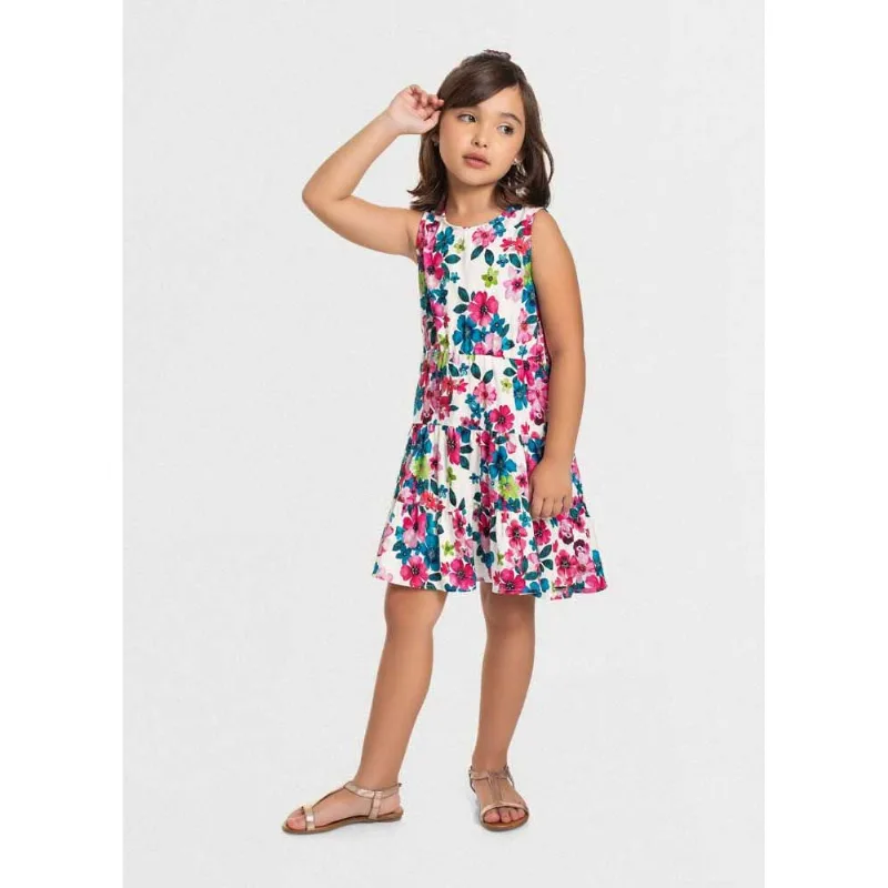 Vestido infantil menina penas Mundi Natural 10