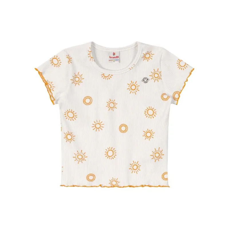 Blusa cropped infantil menina sol Brandili Natural 4