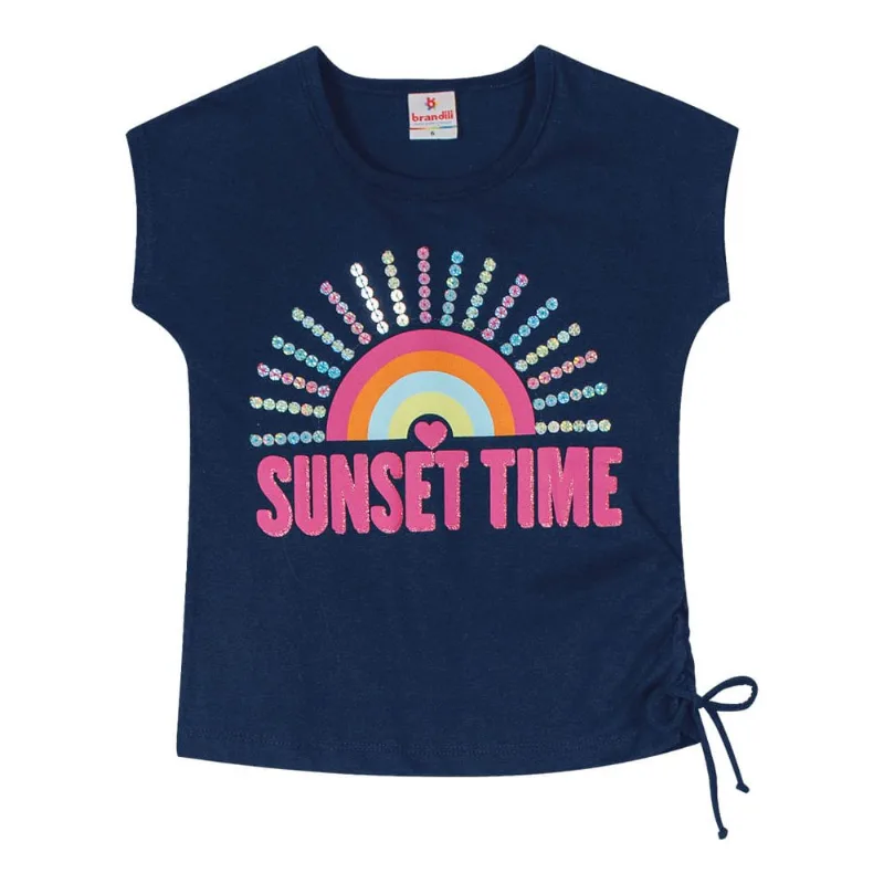 Blusa infantil menina sol Brandili Azul 8