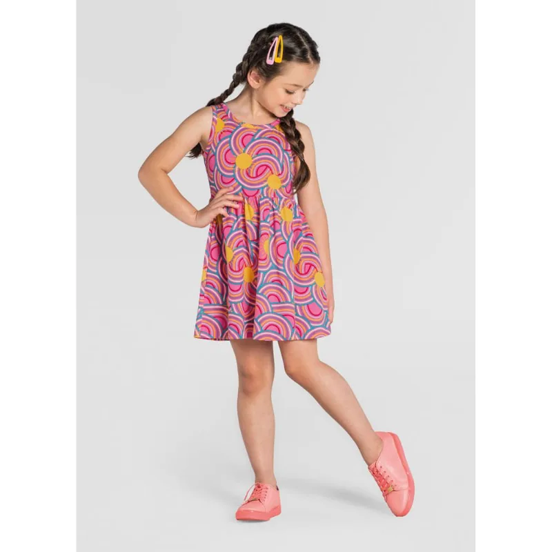 Vestido infantil menina de sol Brandili Rosa 16