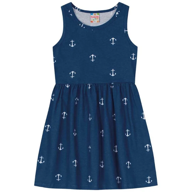 Vestido infantil menina de âncora Brandili Azul 8